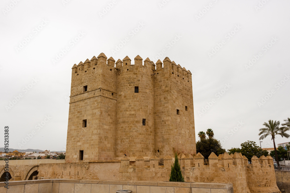Defensive tower from the Muslim era: the Calahorra Tower. Declared as a national historical monument, after serving as a school and prison, it now houses the museum of Al-Andalus, Cordoba, Spain.
