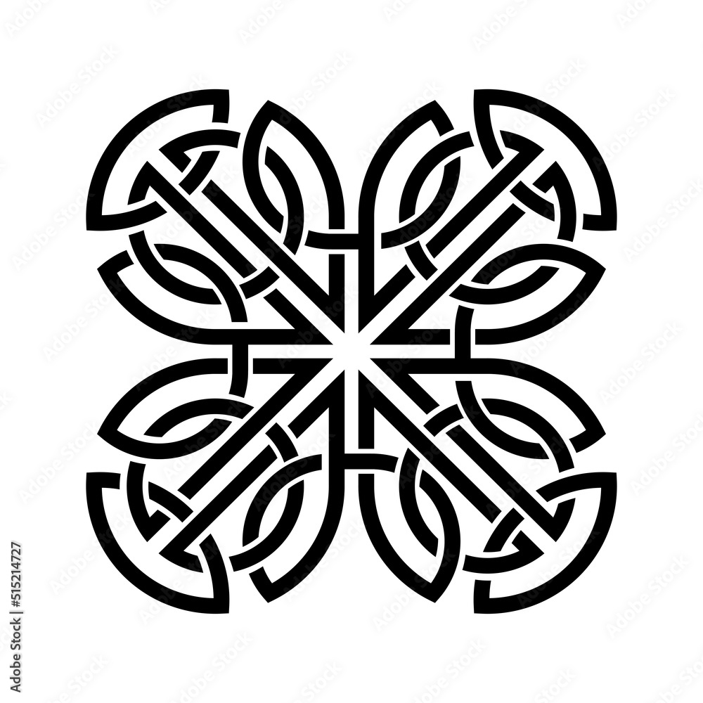 Black and white Celtic knot. Pattern with endless knots in the Gothic style. Scandinavian pattern.
Black and white Celtic knot. Pattern with endless knots in the Gothic style. Scandinavian pattern.