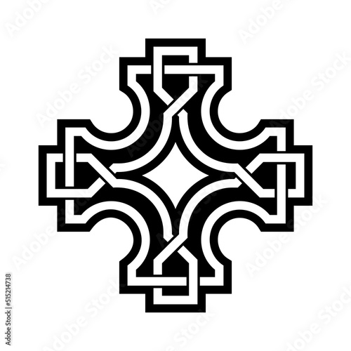Black and white Celtic knot. Pattern with endless knots in the Gothic style. Scandinavian pattern.
