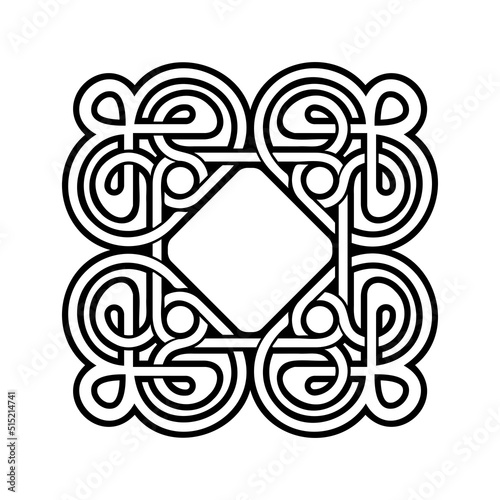 Black and white Celtic knot. Pattern with endless knots in the Gothic style. Scandinavian pattern.
