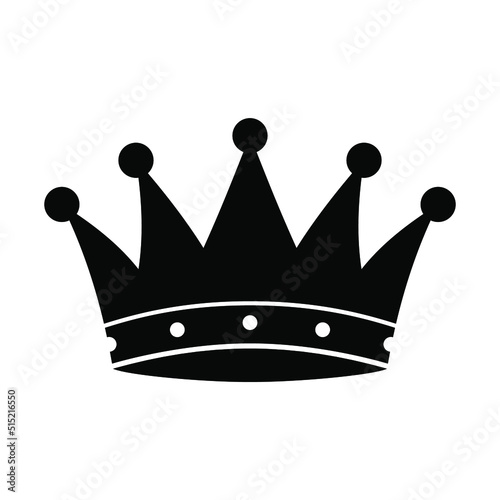 Simple filled crown icon. Vector stock image.