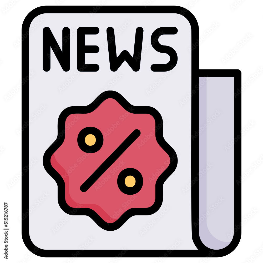 News Discount Promotion filled line color icon. Can be used for digital product, presentation, print design and more. News Discount Promotion filled line color icon. Can be used for digital product, presentation, print design and more.