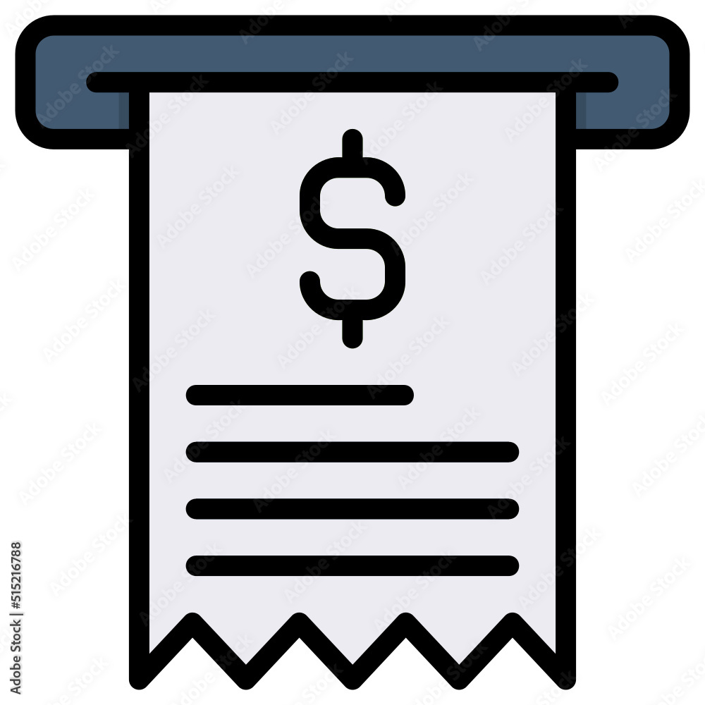Receipt Bill filled line color icon. Can be used for digital product, presentation, print design and more. Receipt Bill filled line color icon. Can be used for digital product, presentation, print design and more.