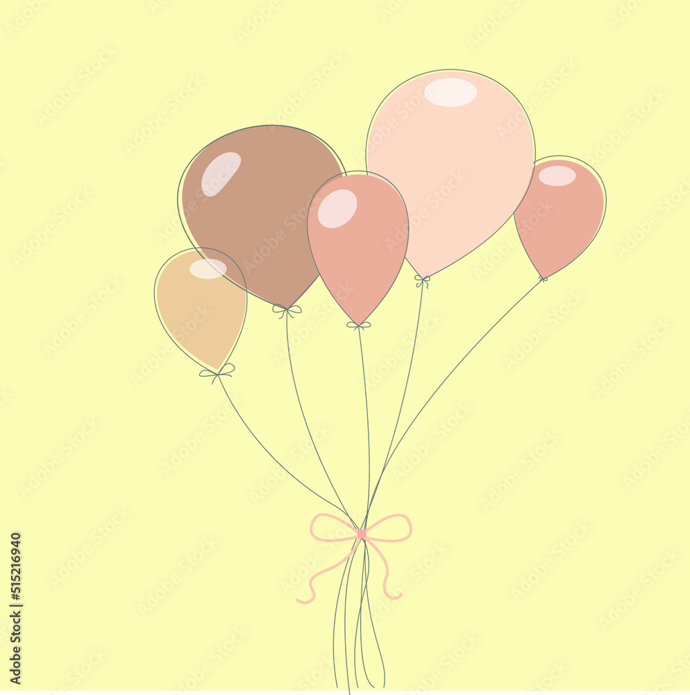 Watercolor air balloons. Іdea for a happy birthday card.