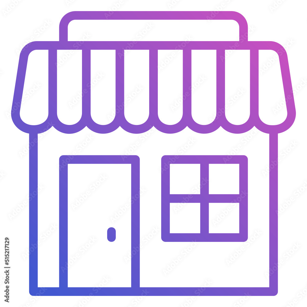 Store Building line gradient icon. Can be used for digital product, presentation, print design and more. Store Building line gradient icon. Can be used for digital product, presentation, print design and more.
