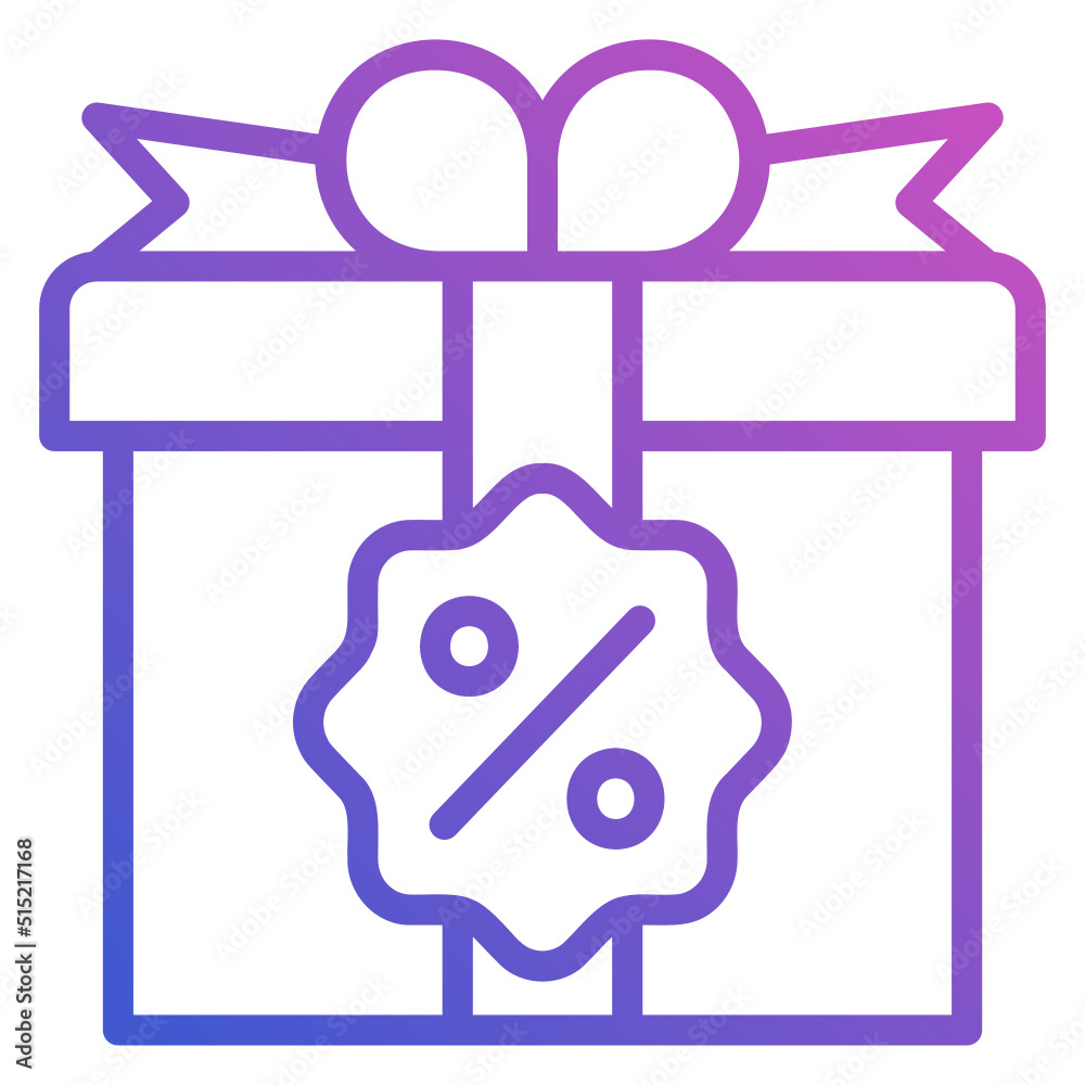 Giftbox Discount Sale line gradient icon. Can be used for digital product, presentation, print design and more. Giftbox Discount Sale line gradient icon. Can be used for digital product, presentation, print design and more.