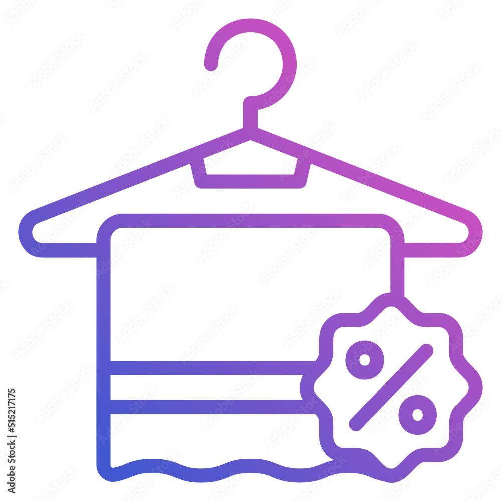 Towel Discount Hanger line gradient icon. Can be used for digital product, presentation, print design and more. Towel Discount Hanger line gradient icon. Can be used for digital product, presentation, print design and more.