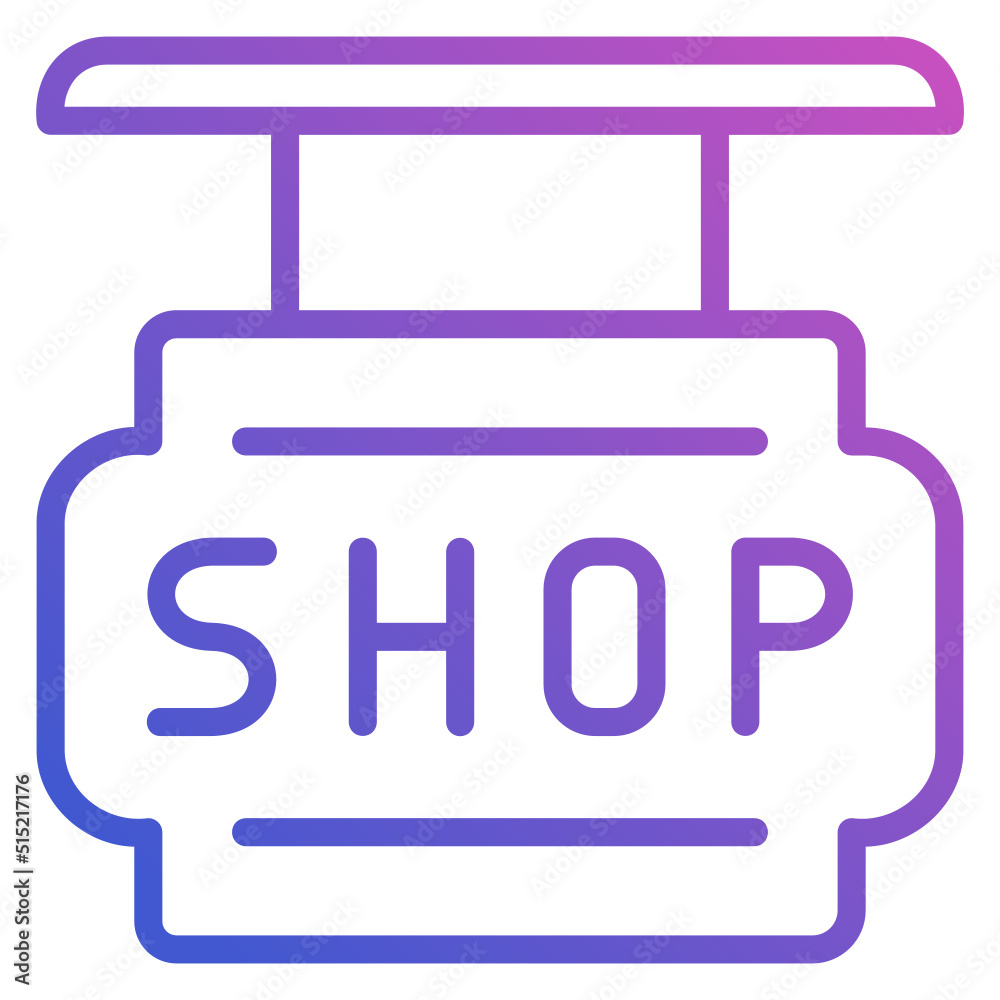 Shop Board line gradient icon. Can be used for digital product, presentation, print design and more. Shop Board line gradient icon. Can be used for digital product, presentation, print design and more.