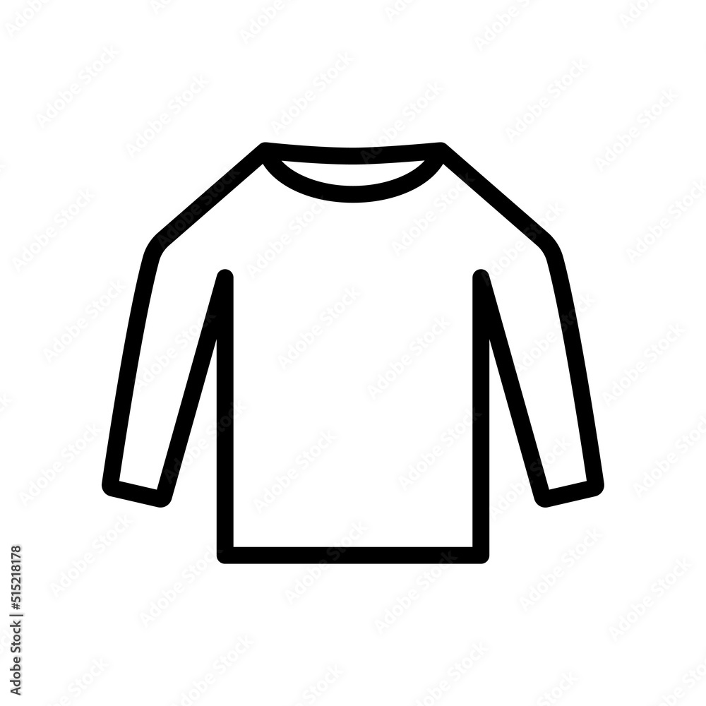 Long sleeve shirt icon. Suitable for clothes icon. line icon style. Simple design editable Long sleeve shirt icon. Suitable for clothes icon. line icon style. Simple design editable