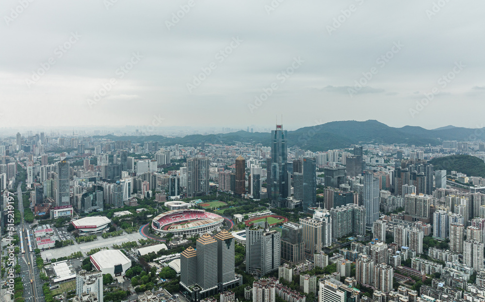 Fototapeta premium Aerial view of Tianhe CBD in Guangzhou, China
