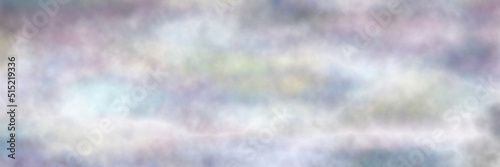 predawn sky, hand-drawn illustration for background or banner, multicolored sky with clouds, pink, blue, gray, fabulous sky