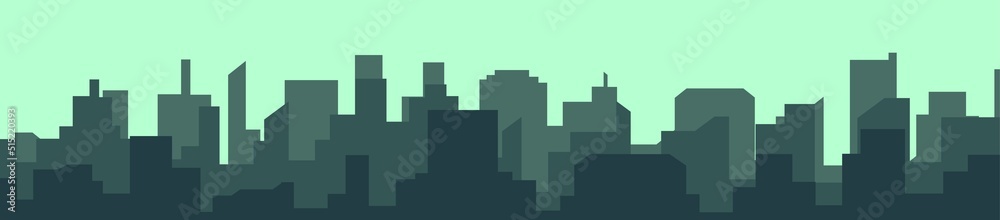 modern city silhouette, crowded city skyline silhouette Industrial business center.