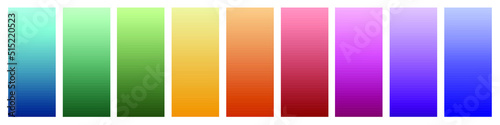 Color palette. Table color shades. Color harmony. Trend colors. preliminary illustration fresh rainbow with white table abstract background.

