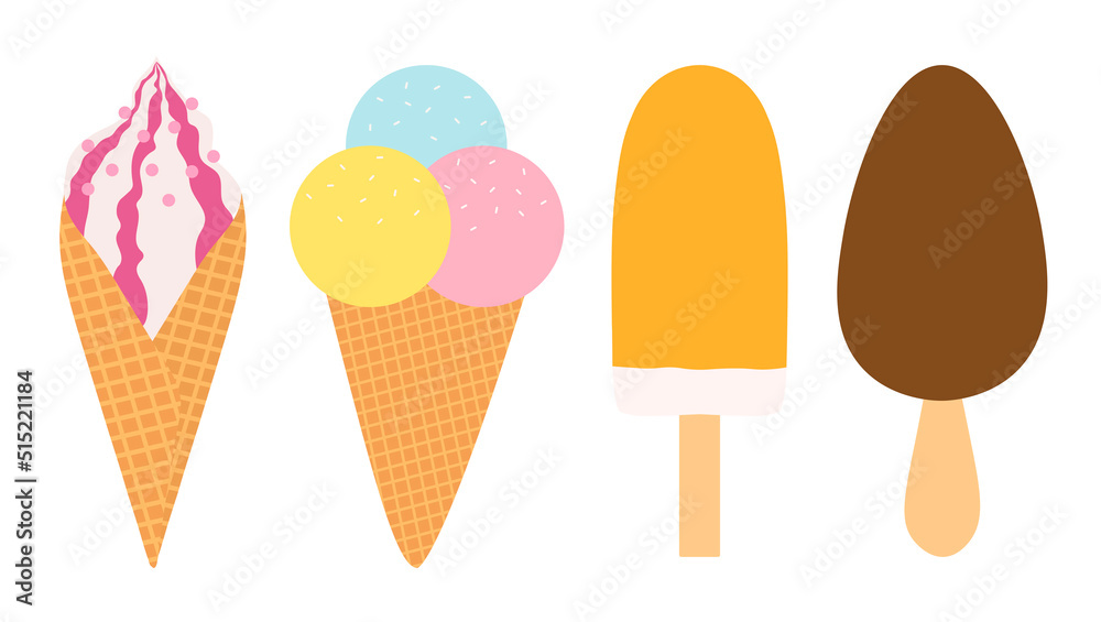 Set ice cream vector illustration Set ice cream vector illustration