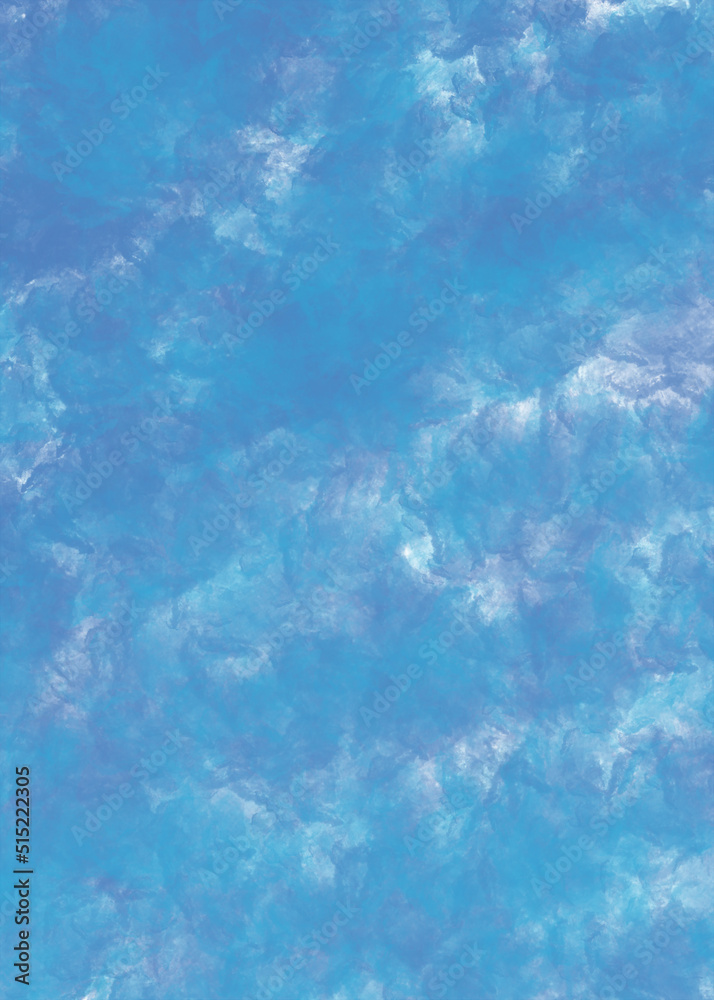 Hand painted watercolor blue sky and clouds, abstract watercolor background, illustration