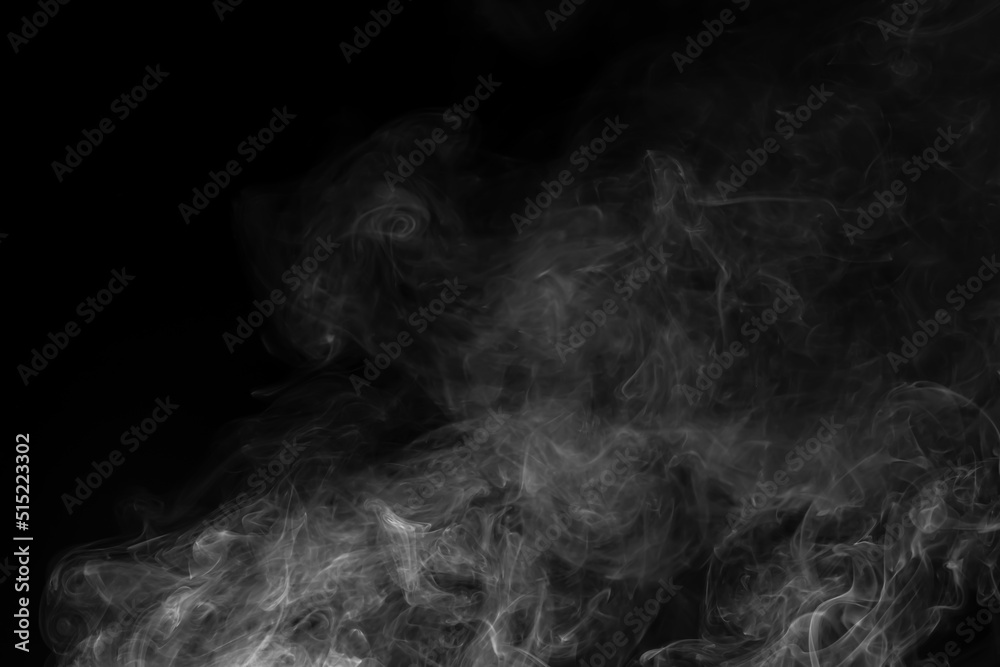 Abstract white smoke animated on a black background