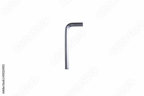 Metal tool set for hex wrench isolated on white background