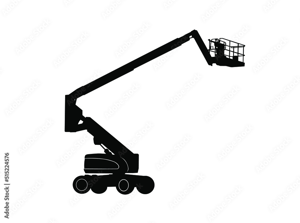 articulated boom lift silhouette vector Stock Vector Adobe Stock