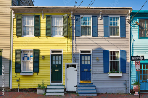 Fotografie Historic town houses in downtown Annapolis, Maryland, USA