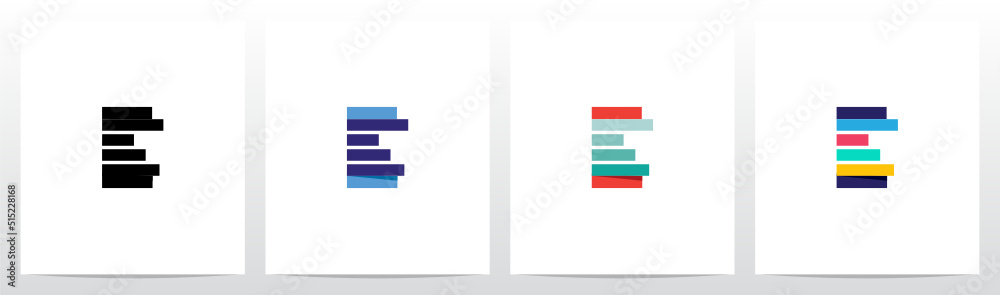 Bar Chart From Letter Logo Design E