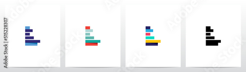 Bar Chart From Letter Logo Design L