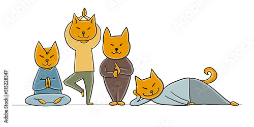 Shiba inu characters, yoga asanas for your design