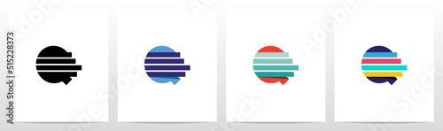 Bar Chart From Letter Logo Design Q