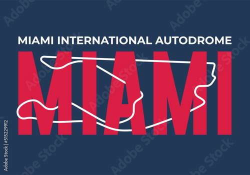 Race tracks, circuit for motorsport and auto sport. Miami, USA.