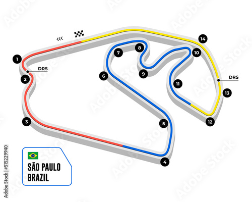 Race tracks, circuit for motorsport and auto sport. San Paolo, Brazil.