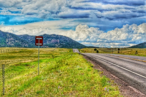 Happy Jack Road in Cheyenne, WY with a view of Pole Mountain.  photo