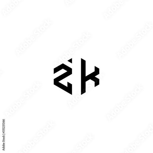 ZK geometric abstract concept logo initial concept with high quality logo design photo