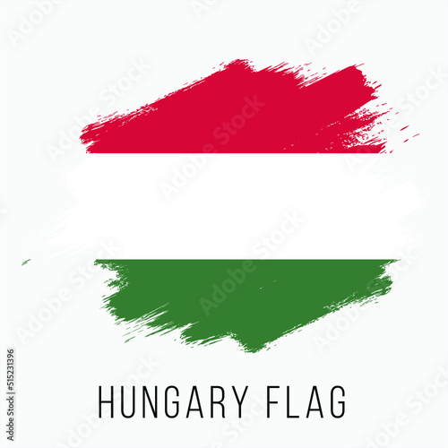 Hungary Vector Flag. Hungary Flag for Independence Day. Grunge Hungary Flag. Hungary Flag with Grunge Texture. Vector Template.