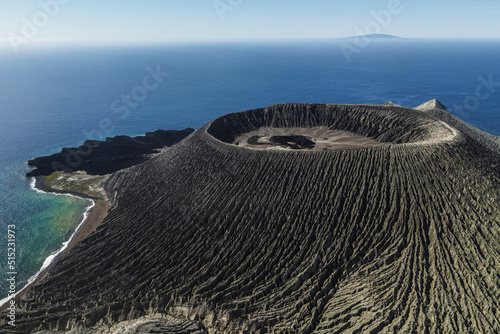 Aerial view of Isla san Benedicto, Colima, Mexico.