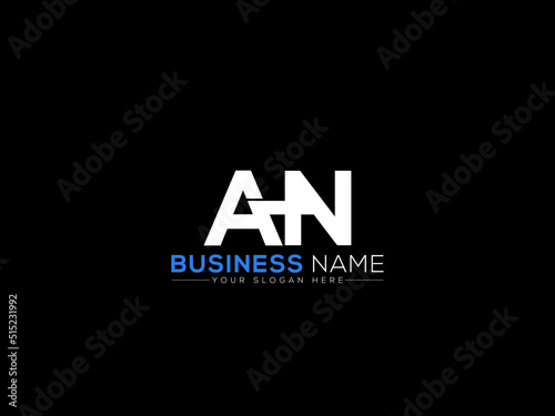 Premium AN Logo Letter, Colorful An na Logo Icon Vector Art With White Blue Color Bold Letter Design For Any Type Of Business