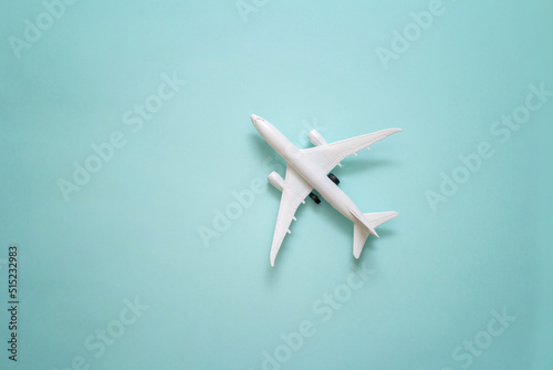 toy plane on a blue background