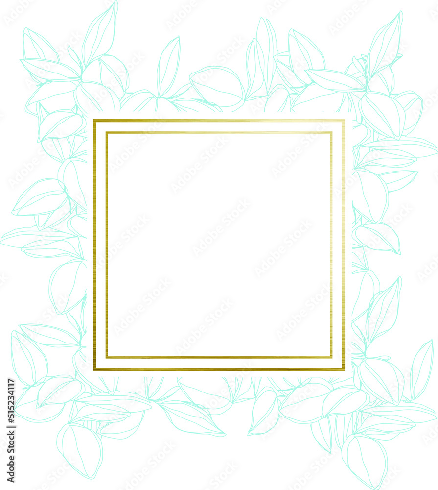 botanical minimalism line art leaves vector frame botanical minimalism line art leaves vector frame