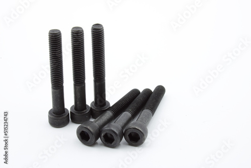 Cylindrical head Allen screw with black hexagonal socket, with incomplete thread, not up to the top, millimetric, standard or fine