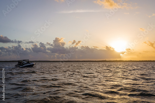 sunset over the river