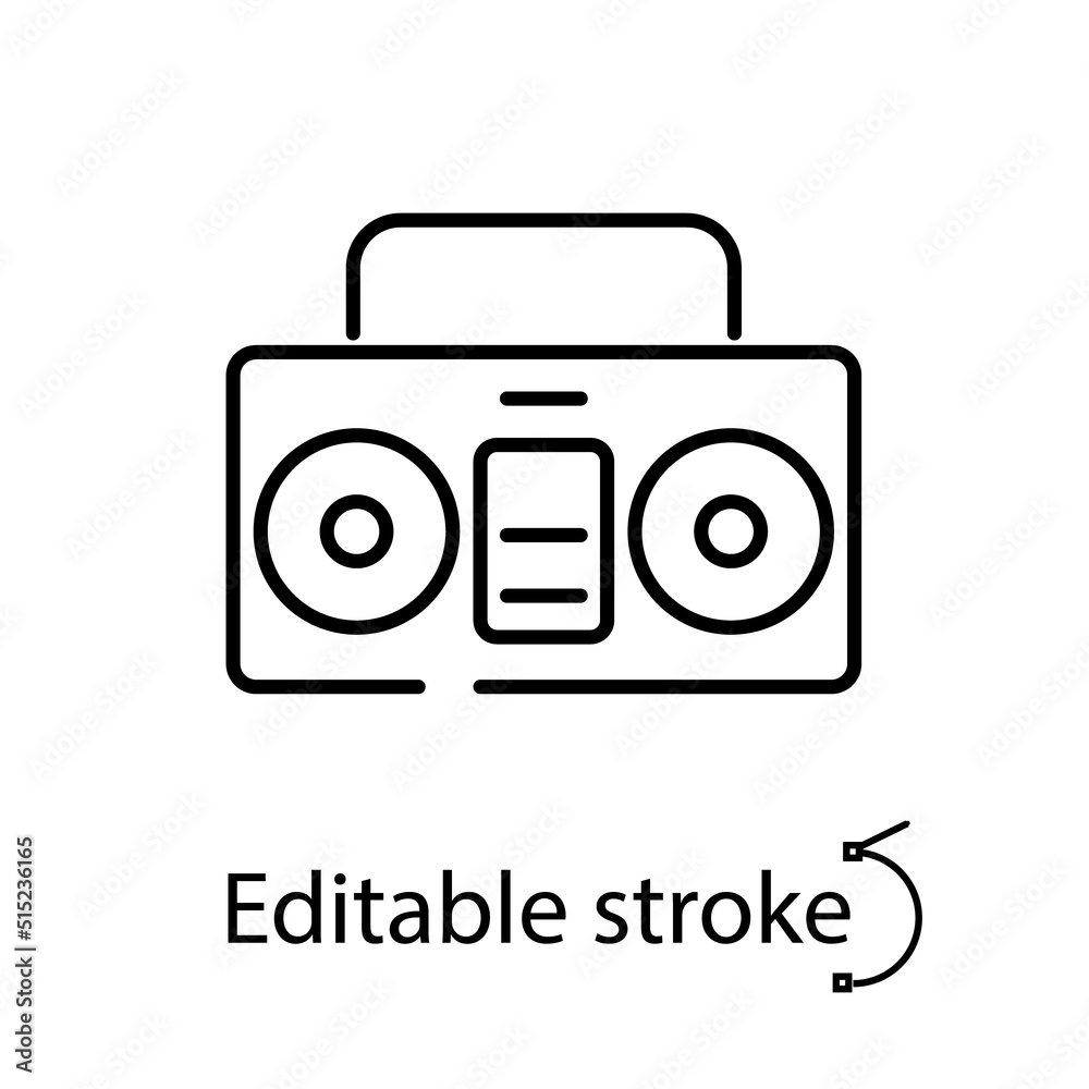 Retro player outline icon. Audio recorder. Pop art style. Electronics store. Isolated vector stock illustration Retro player outline icon. Audio recorder. Pop art style. Electronics store. Isolated vector stock illustration