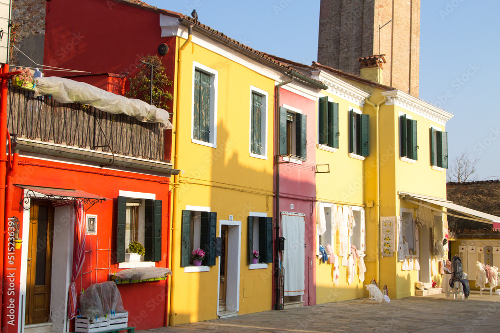Colorful houses from Burano island, Venice