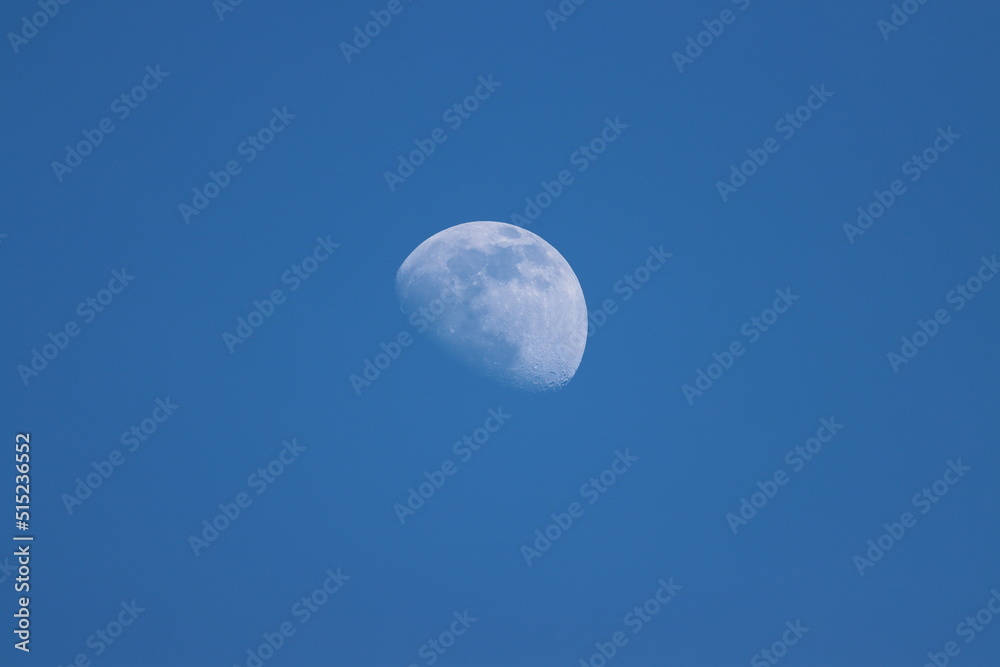 Waxing gibbous moon in the evening sky Waxing gibbous moon in the evening sky