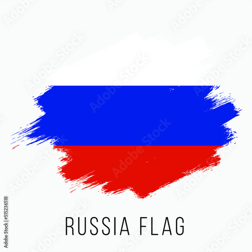 Russia Vector Flag. Russia Flag for Independence Day. Grunge Russia Flag. Russia Flag with Grunge Texture. Vector Template.