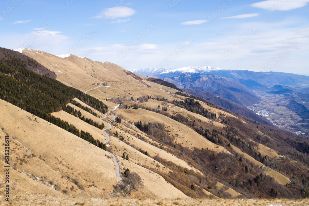 Cesen mount landscape. Italian Alps panorama