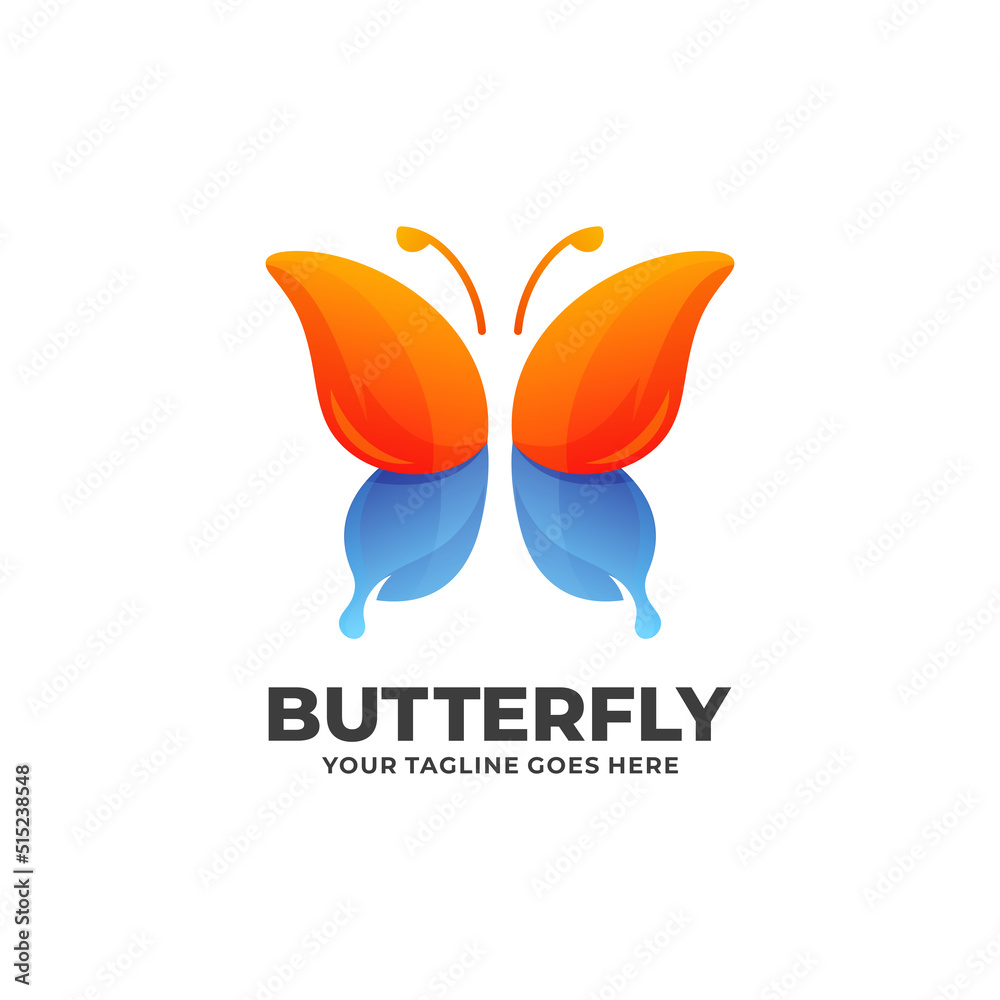 Obraz premium Butterfly colorful logo design vector