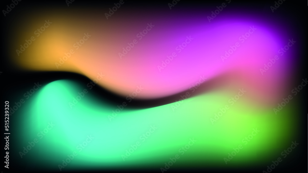 Fototapeta premium Color gradient on a black background horizontal vector illustration