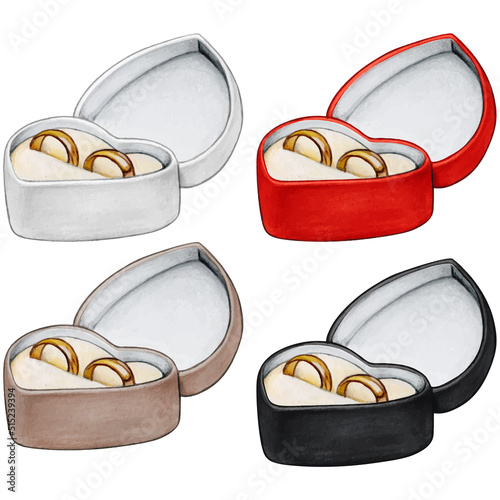 wedding rings in box