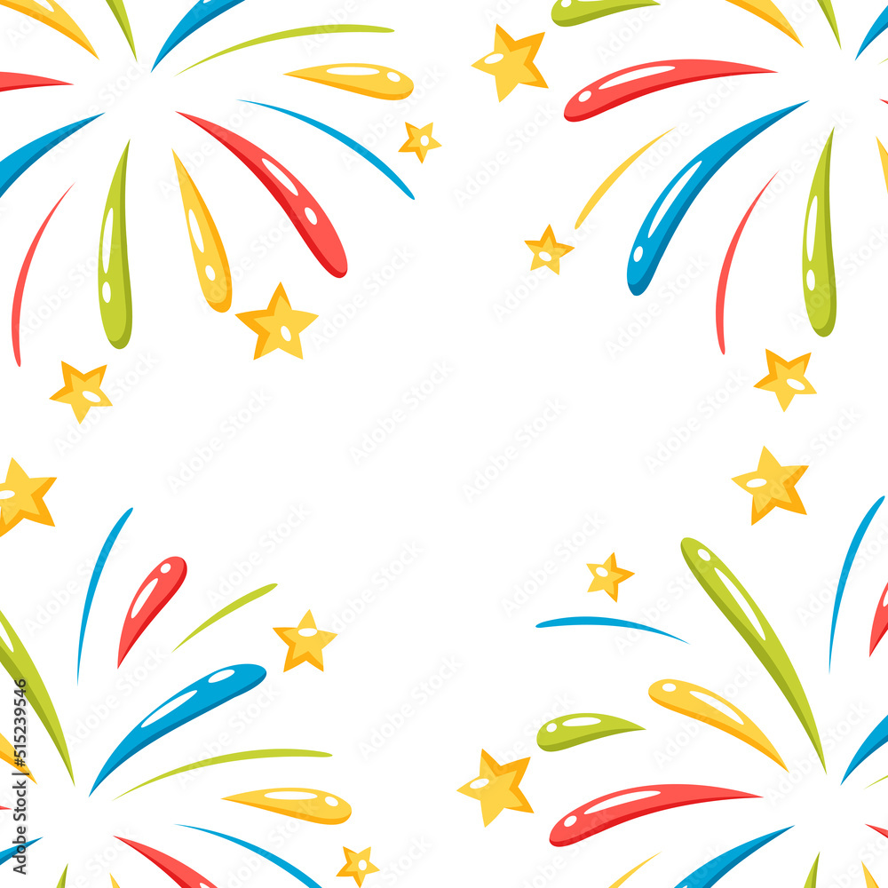 Fototapeta premium Background with color firework. Decoration for celebration.