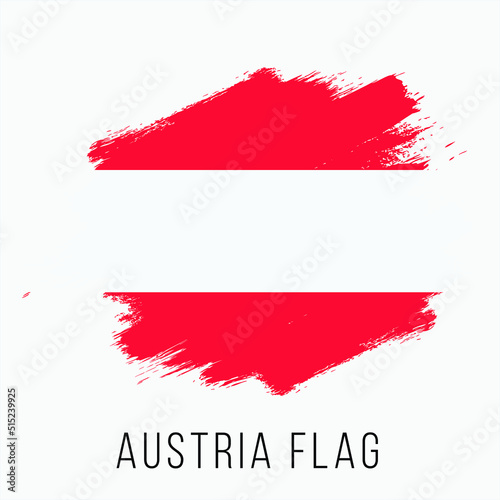 Austria Vector Flag. Austria Flag for Independence Day. Grunge Austria Flag. Austria Flag with Grunge Texture. Vector Template. 