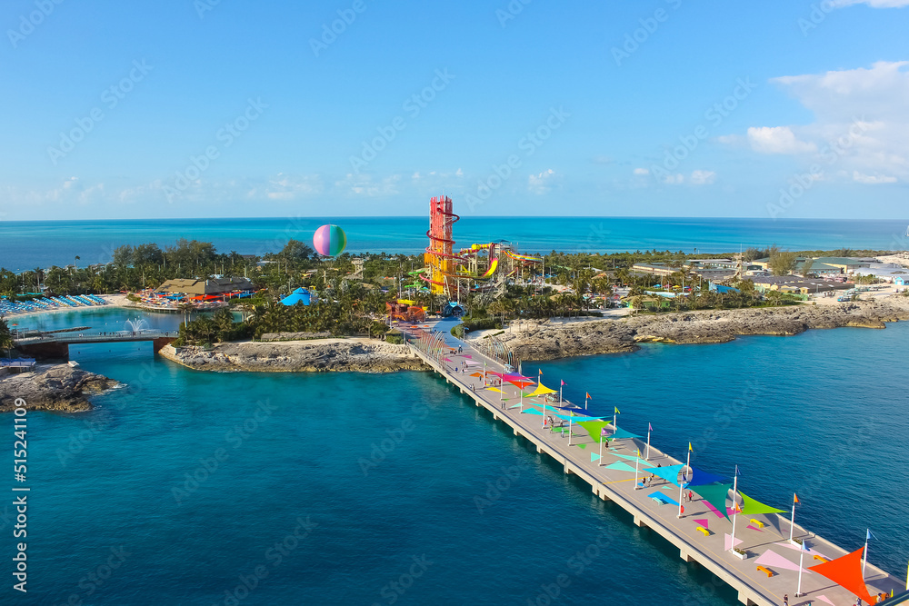 A view of Cococay island at Caribbean sea