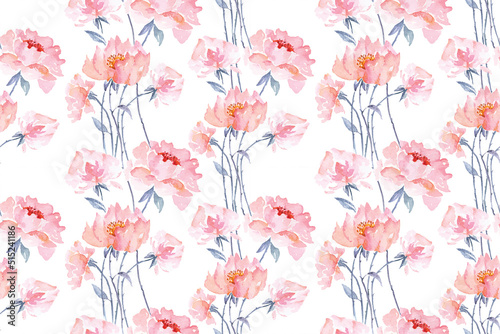 Watercolor Flower Seamless Pattern - 3